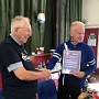 Mike Cross accepting certificate of appreciation to C&NW CTC  from Cycling UK