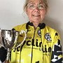 Glennys Hammond with the President's Trophy for long service to the club
