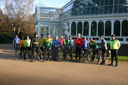 Cyclists at the Palm House.